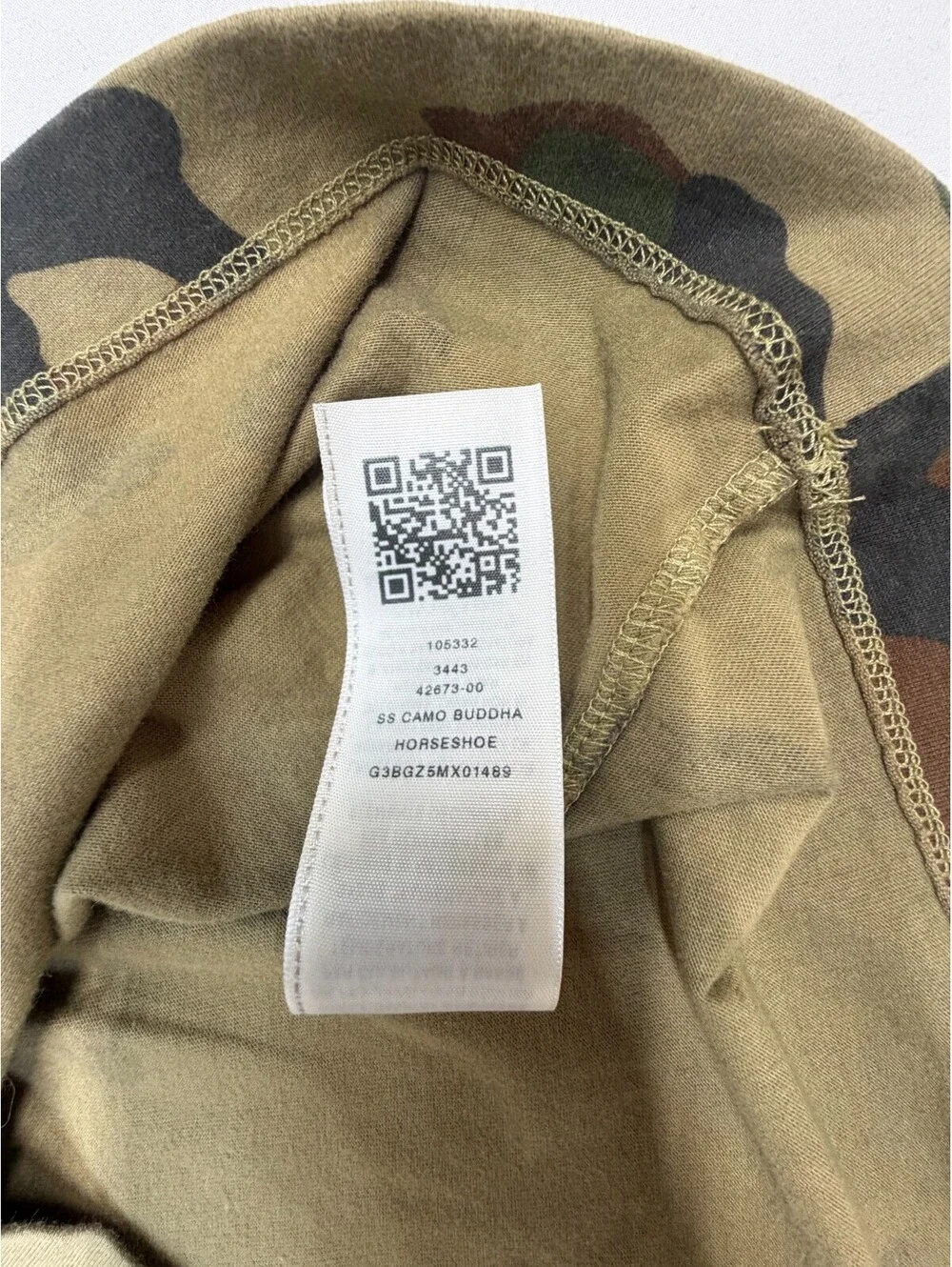 True Religion Men's T Shirt Short Sleeve Camouflage Crew Neck Size M Green